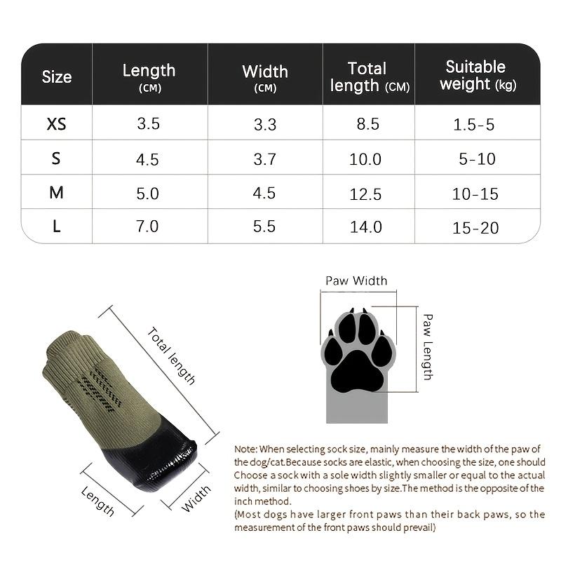 4pcs Dog Socks with Anti-Slip Adjustable Straps & Stay-On Paw Protectors Suitable for Small & Medium Dogs, / Traction Sole
