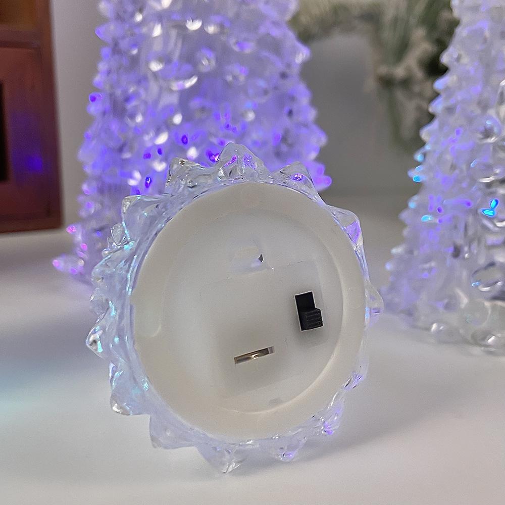 New Christmas Acrylic Xmas Tree Color Changing Led Night Light Lamp Home Decoration Christmas Tree Ornaments Navidad Wedding