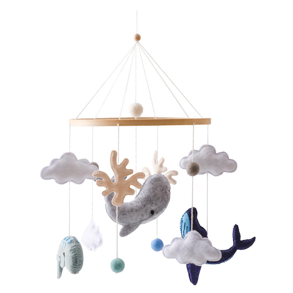 Felt Animal Crib Mobile Hanging Ornament, Baby Crib Stroller Hanging Toy, Hand-Eye Coordination Crib Bell