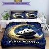 3PC Custom Name Panda Moon Night Sky Bedding,soft and breathable,2D Flat Print,room decor.,Poster Three-piece set,Soccer Three-piece set,Art,Poster,So