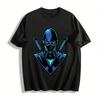 Ninja Double Blade Graphic Cool Casual Loose Crew Neck Long Sleeve Tee Pure Cotton T-shirt