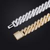 Cross-border 14mm2 Row 5A Full Zircon Cuban Chain Hip-hop Bracelet Unisex Iron Electroplated Jewelry