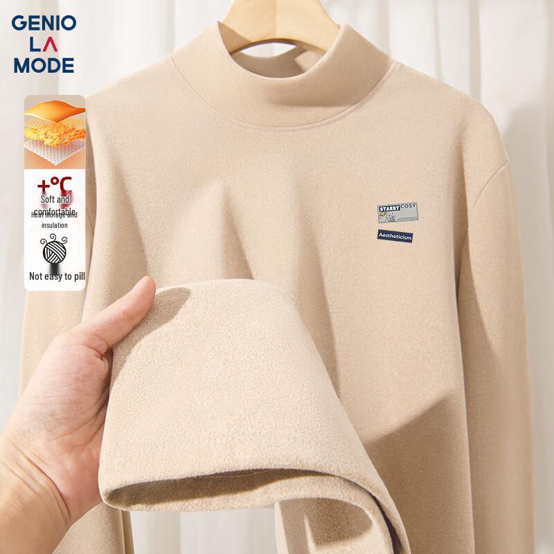 

GENIOLAMODE Men s Fleece Thermal Mock Neck Long Sleeve Top XL