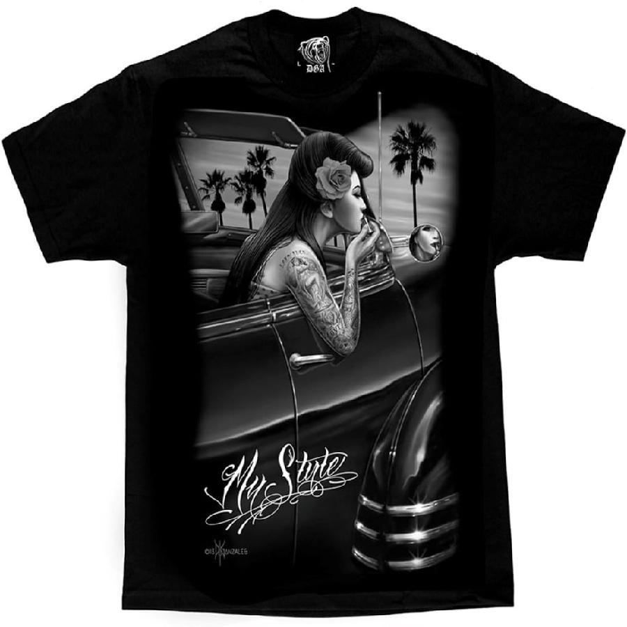 David Gonzales Men s My Style Sexy Pin up Tattoo Rockabilly Lowrider DGA Art T Shirt XXXXXL