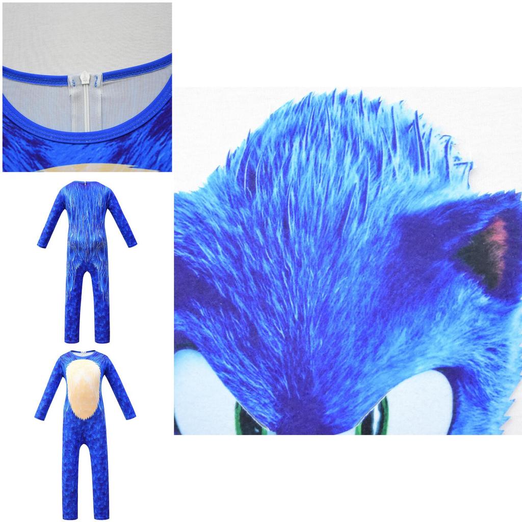 Niebieska maska cosplay Sonic Hedgehog dla dzieci z przyciągającym wzrok wzorem i uniwersalnym rozmiarem