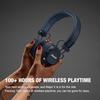 Marshall Wireless On-Ear Headphones Major V Midnight Blue Bluetooth 100H Qi Charging Call Function