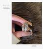 S925 Silver Plated Open Crossover Ring for Women, Wide Band, Trendy Light Luxury Style with Simple Lines for Index Finger.