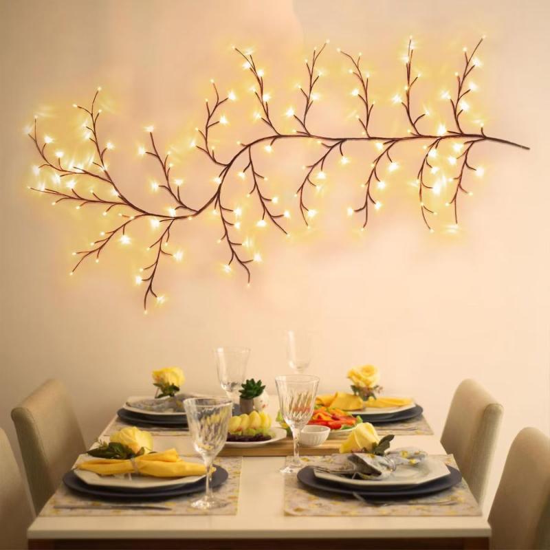 Tree Branch Lamp Bedroom Wall Decoration Willow Vine Tree Light Strip 8 Lighting Modes Diy Atmosphere Light Home Lighting