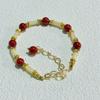 Yuguyao Original Design Shell Barrel Bead Southern Red Agate Bracelet for Women, Elegant and Luxurious, Niche Accessory for Best Friends