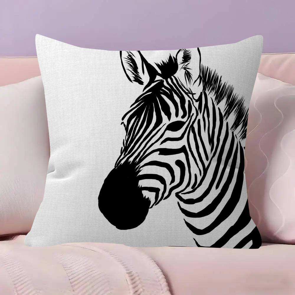 Abstract Line Black And White Zebra Cushion Cover Car Throw Pillow Case For Sofa Car Christmas Gift