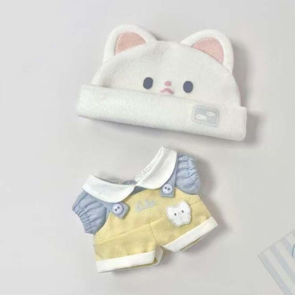 1 set Suit Doll Clothes Outfit Cat Hat Doll Dress Up Set 10cm Cotton Doll Clothes  10cm Cotton Doll