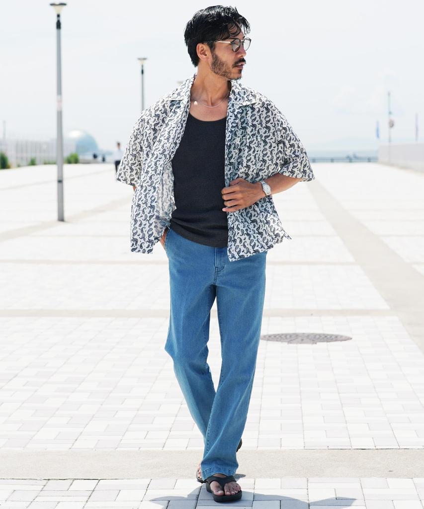 Vintage Print Open Collar Shirt Size White Open Oversized Breathable [JIGGYS SHOP] L, Paisley, Cool, Dry-Touch, Resort, Relaxed, Collar, Silhouette,