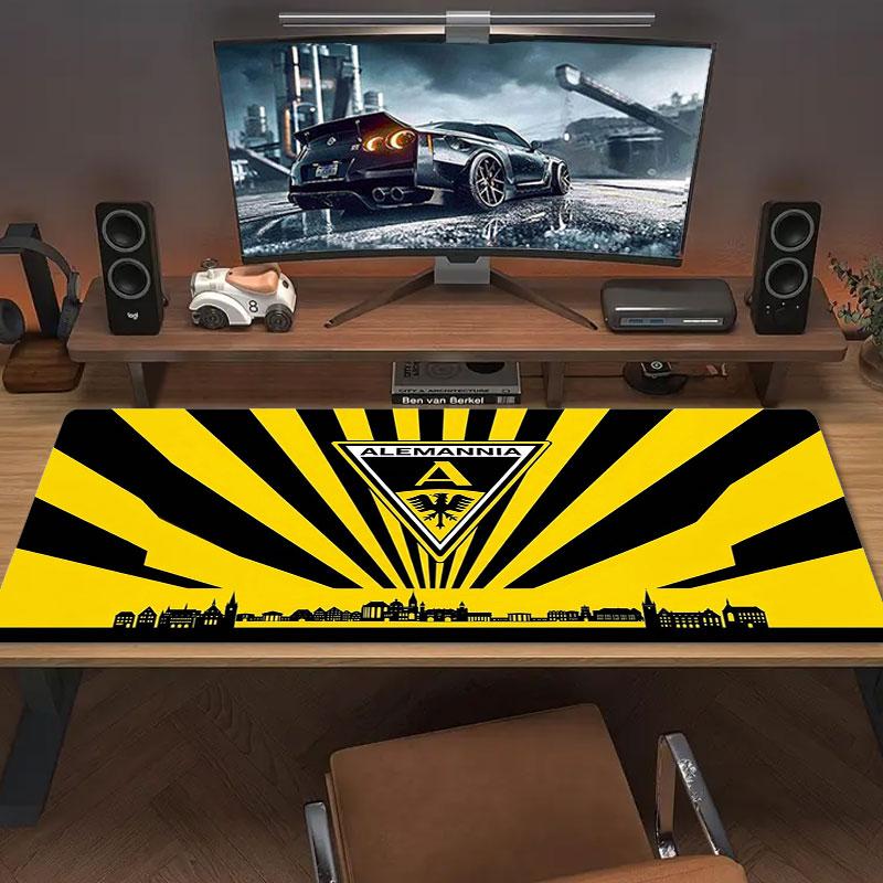 Alemania Football Crest Large Size Mouse Pad Large Gaming Table Cushion Nonslip Laptop Tablet Big Mousepad Xxl Mat Mini Pc Playmat With Lock Edge