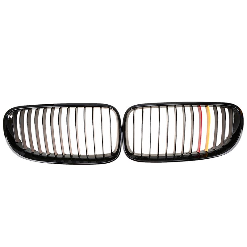 Front Bumper Hood Grills Glossy Black Single Slat Racing Grill Car Accessory For BMW 3-Series E92 E93 Coupe Cabrio 2010-2013 Facelift