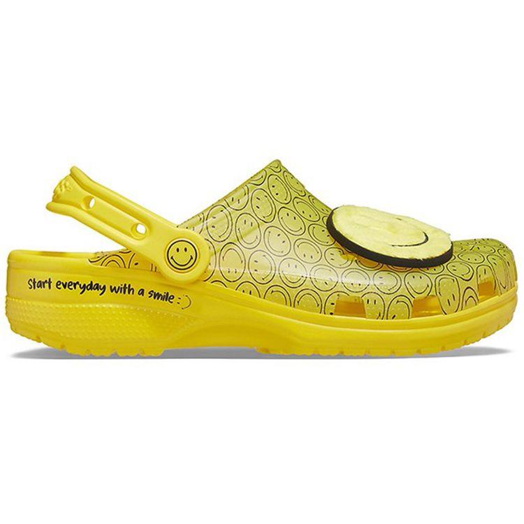 Crocs Smiley X  Smiley Face Pattern Beach Sandals Unisex Sandals Yellow 207213-90H