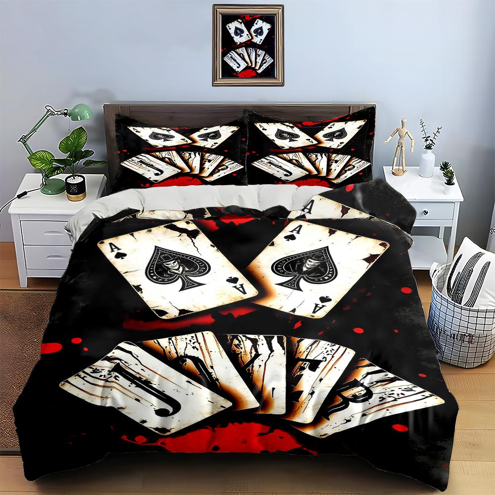 Cards, spades, abstract. Bedding Duvet cover sets Duvet covers Pillowcases gifts (1 * Duvet Cover 2 * Pillowcases, without duvet insert)