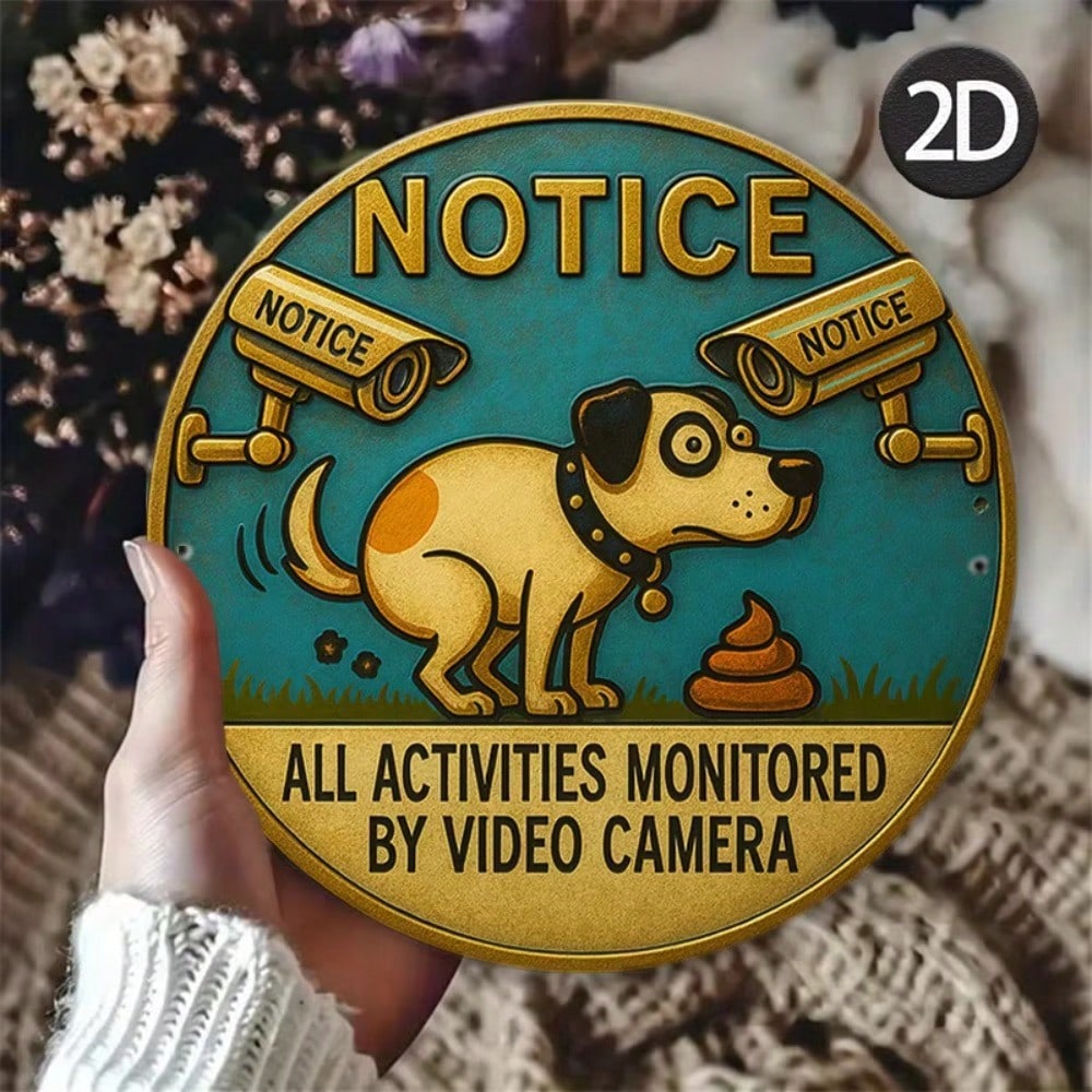 

Retro Tin Sign Camera Surveillance Notice Metal Wall Decor for Home Garage Bar Man Cave 8x12 Inch 20x20 білий
