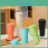 Elegant Stainless Steel Insulated Coffee Cup With Handle And Carrying Strap For Outdoor Use