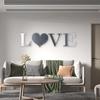 Letters Love Furniture Mirror Tiles Wall Sticker  Art Decor