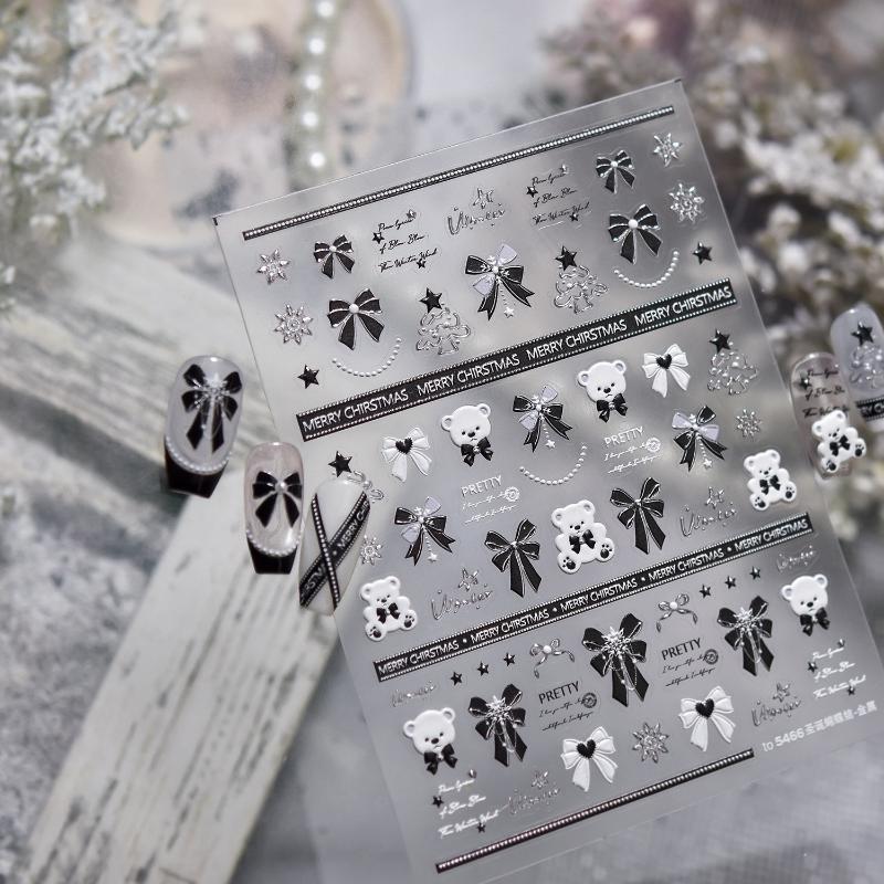 Exquisite Christmas Snowflakes Crystal Ball Nail Art Stickers Diy Nail Art Decoration Nail Accessories New Year Manicure Decals