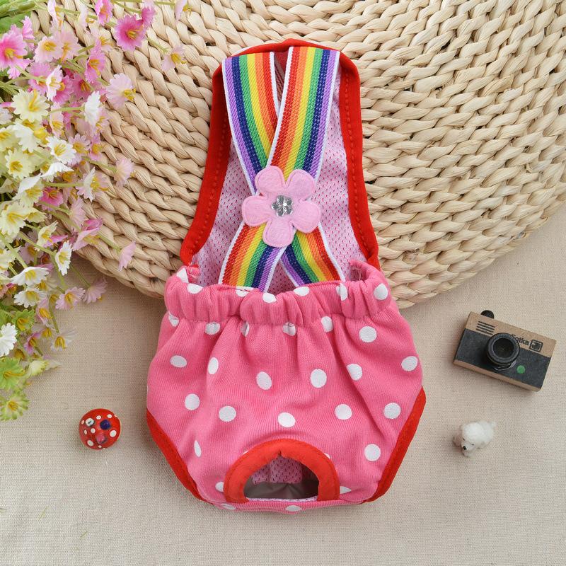 Female Dog Sanitary Panties Breathable Strap Type Reusable Washable Pet Diaper Shorts Summer Thin Heat Period for Teddy Dogs