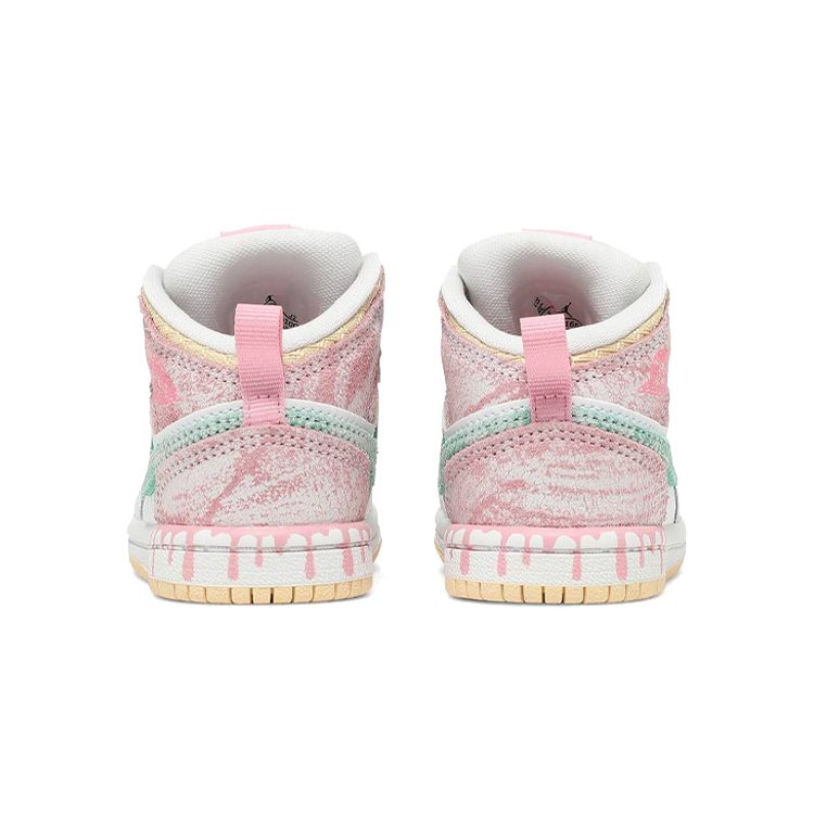 Air Jordan 1 Mid SE TD Ice Cream Baby Sneakers White Arctic-Punch Pale-Vanilla DD1668-100