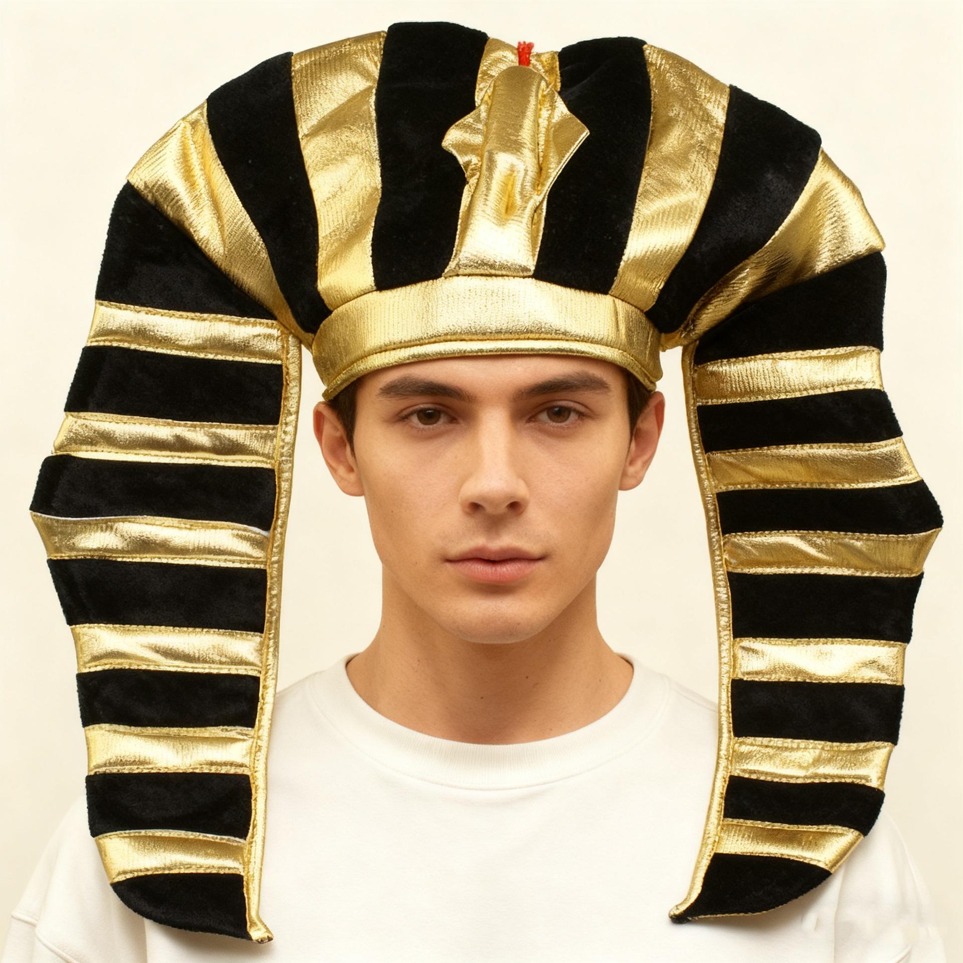 

Halloween Pharaoh Egyptian Gold Snake Cosplay Hat One Size чорний