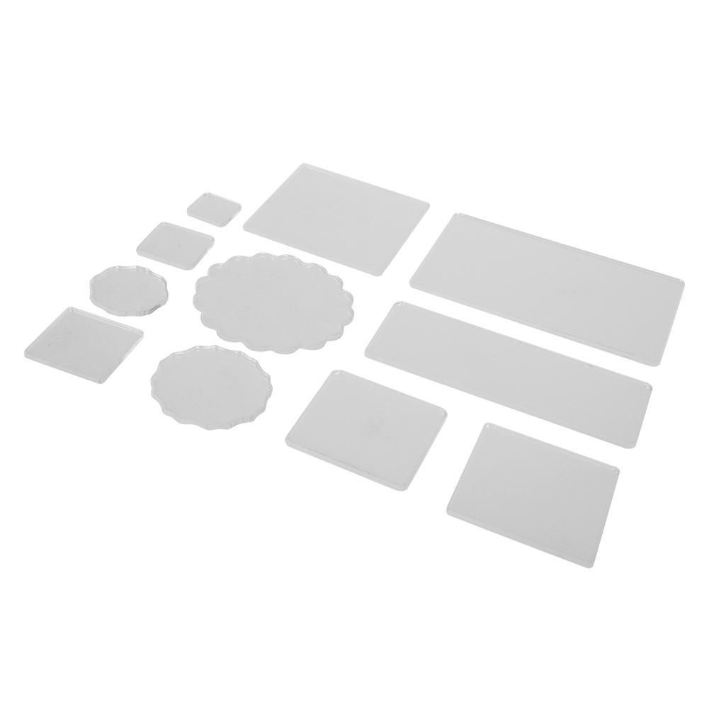 

11 шт. Прозорий акриловий прозорий блок для штампів, подушечка, інструмент для виготовлення саморобних виробів ручної роботи(Набір хвилястих форм )