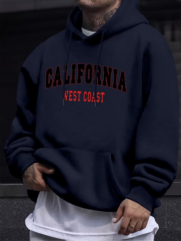 Printed Drawstring Sweatshirt Hooded Pullover Sweatshirt