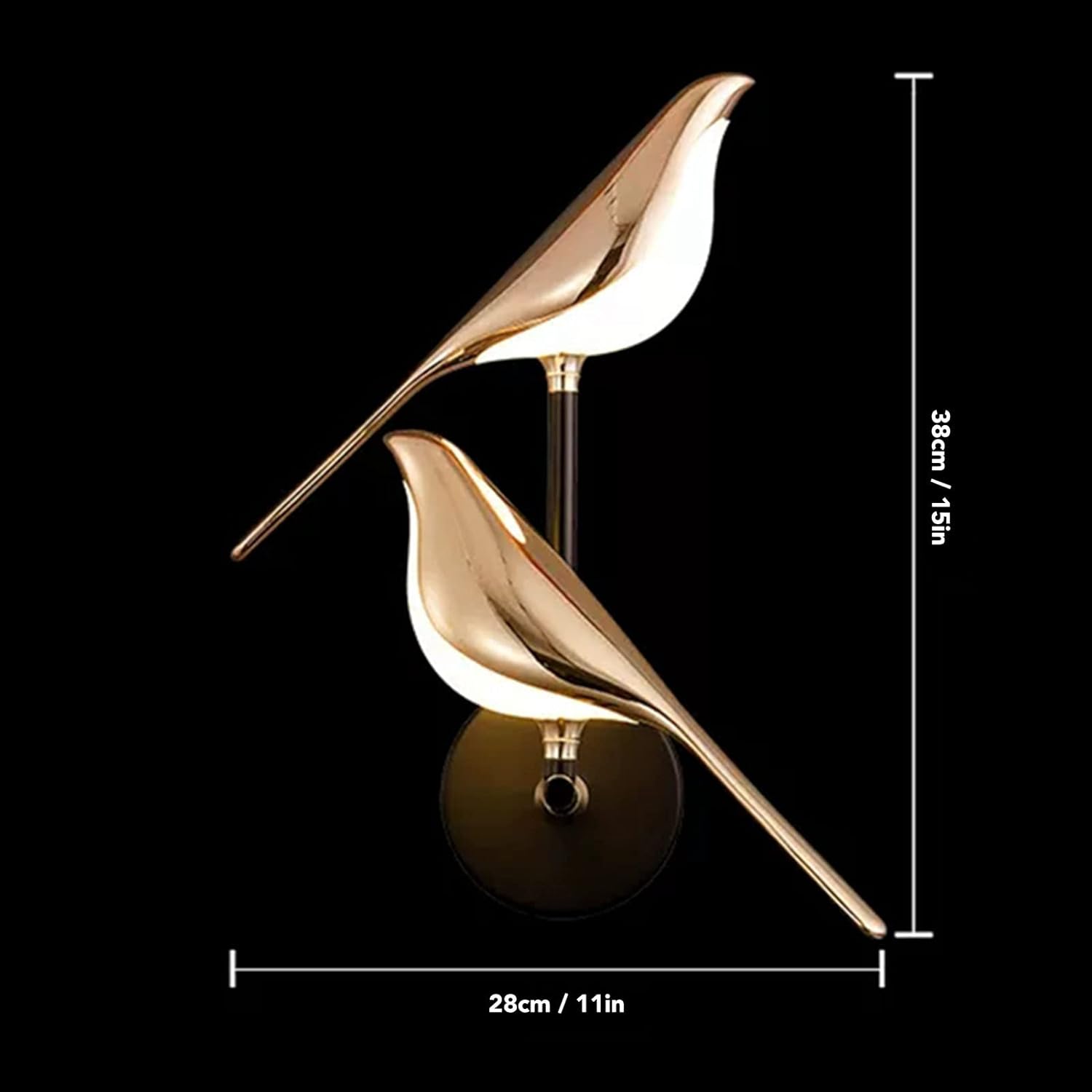 

Светодиодный настенный светильник в форме птицы, современный декоративный светильник в форме двойной птицы, вращающийся на 360 градусов для гостиной, спальни, кухни