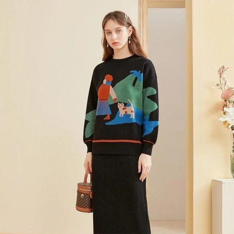 Sweter damski na jesień i zimę oraz aksamitny pogrubiony luźna podstawa Zimowy styl zagraniczny Modna odzież wewnętrzna