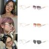 Fashion Rhinestone Glasses Women Men Oversized Cat Eye Glasses Vintage Shades Uv400 Luxury Female Punk Big Men Eyewear