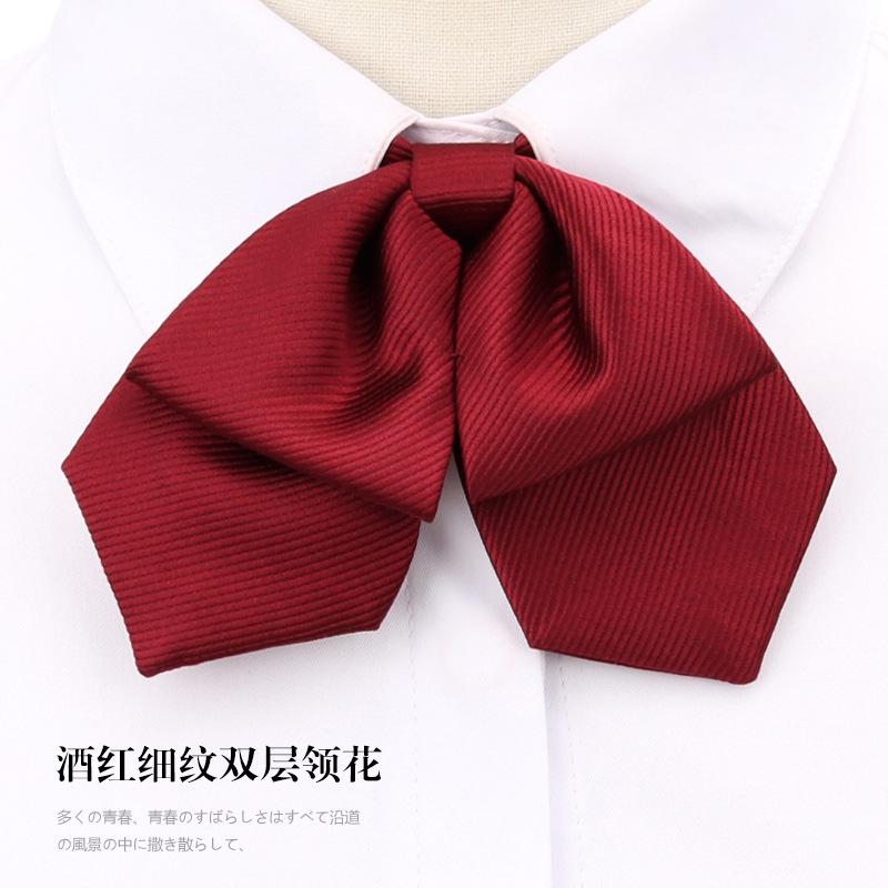 Japanese And Korean Version Of Female Collar Flower Double-Layer College Wind Ribbon Free Jk Bow Bow Graduation Photo Tie Sailor Suit