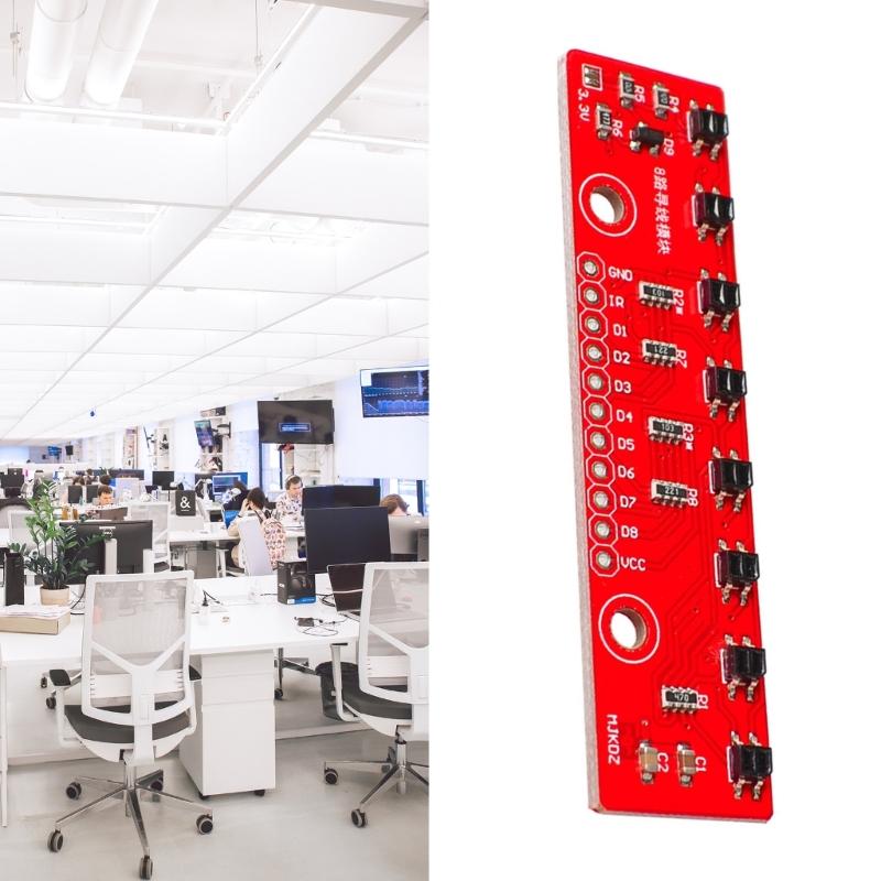 Modul senzor de urmărire în infraroșu IR cu 8 canale pentru linie de barieră Modul senzor de urmărire Placă de detectare DIY pentru mașină inteligentă Arduino