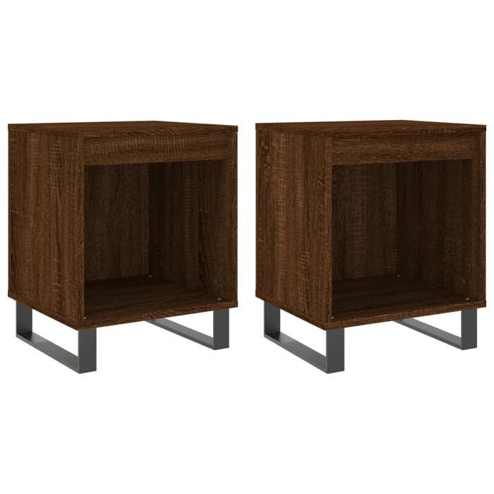 Maison Exclusive - Tables de chevet 2 pcs chêne marron 40x35x50 cm bois ingénierie