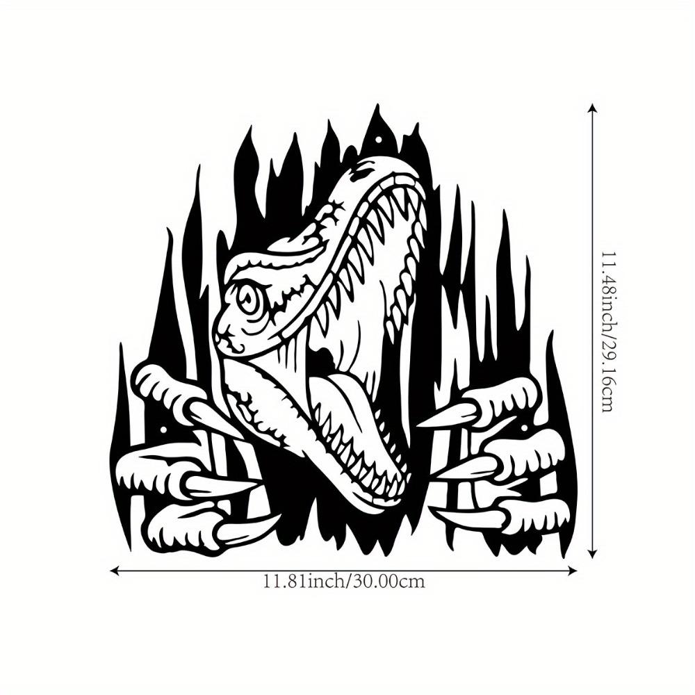 Versatile Metal Dinosaur Wall Art 11.81in Iron Sculpture Indoor Outdoor Decor for Living Room Patio Garden Fence