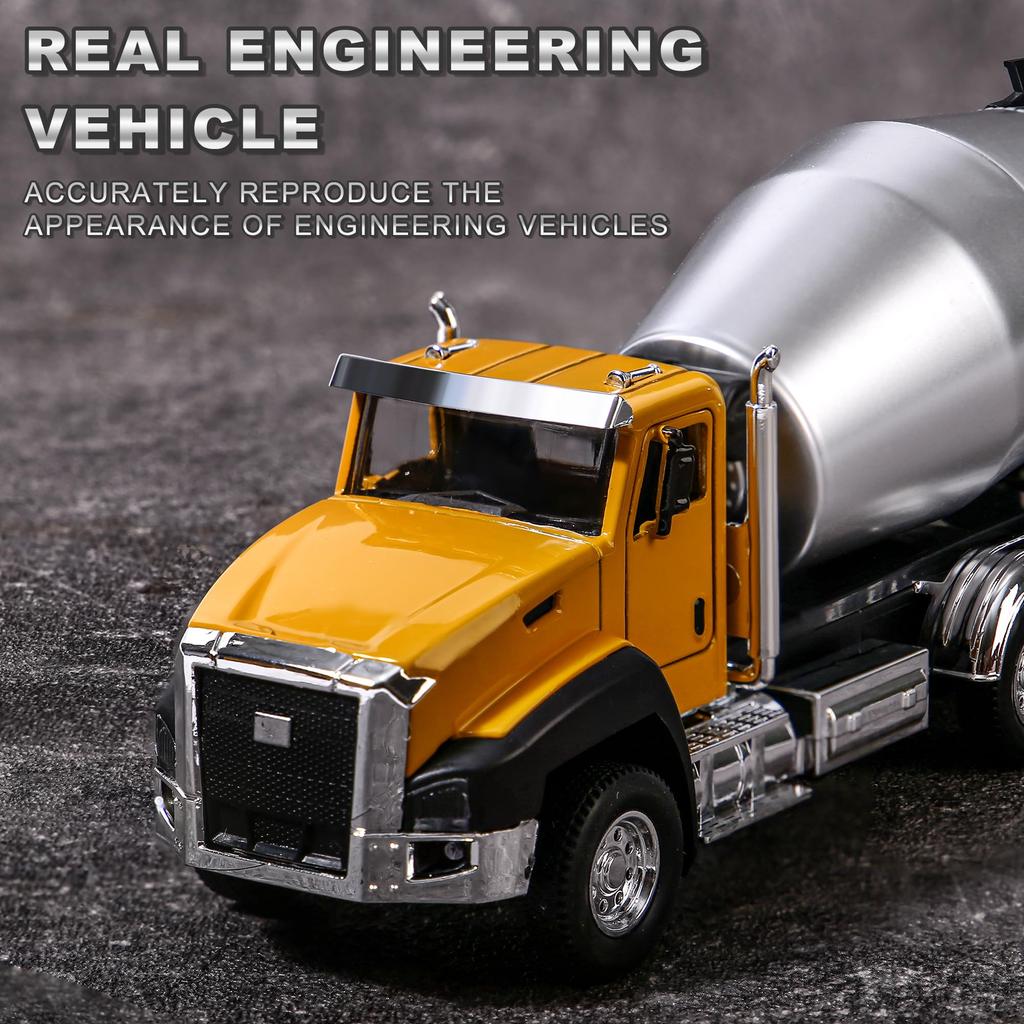 AIUAZA Scale Diecast Engineering Construction Dump Alloy Collectible Model Opening Door Toys per 1/50 Vehicles, Truck, Excavator, Mixer, Cars, Boys'