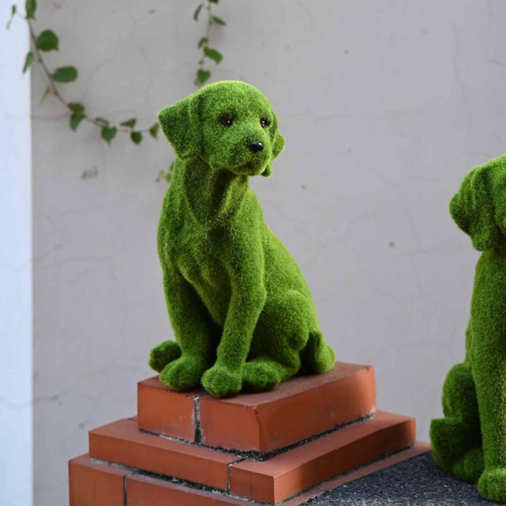 Statue Resin Animal Sculpture Collectible Figurine Ornament Cute Flocked Decor Creative Dog Crafts