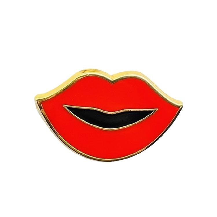Fashion Enamel Pin Mouth Shaped Brooch Elegant Jackets Bag Backpack Badge Eye Catching Accessory for Trendsetters