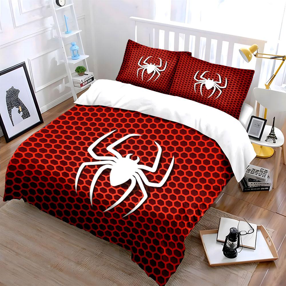 Spider Logo Three-Piece Set Multiple Sizes Kid'S And Adults' Bedroom Exquisite 3Pc Bedding Set, Gift