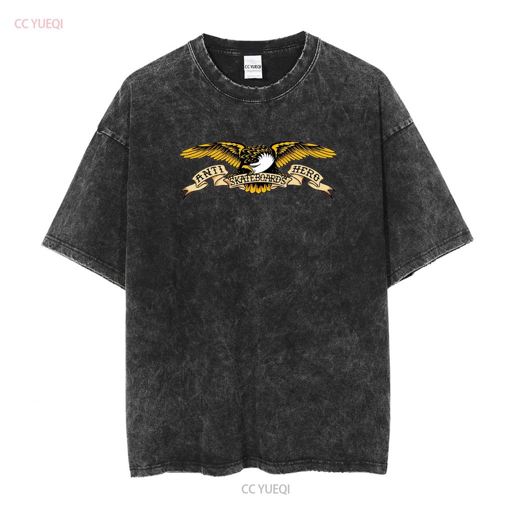 Anti Hero EAGLE LOGO Skateboard T Shirt GOLD Vintage Washed Comfortable Versatile Soft Stylish Streetwear Slightly Fashion