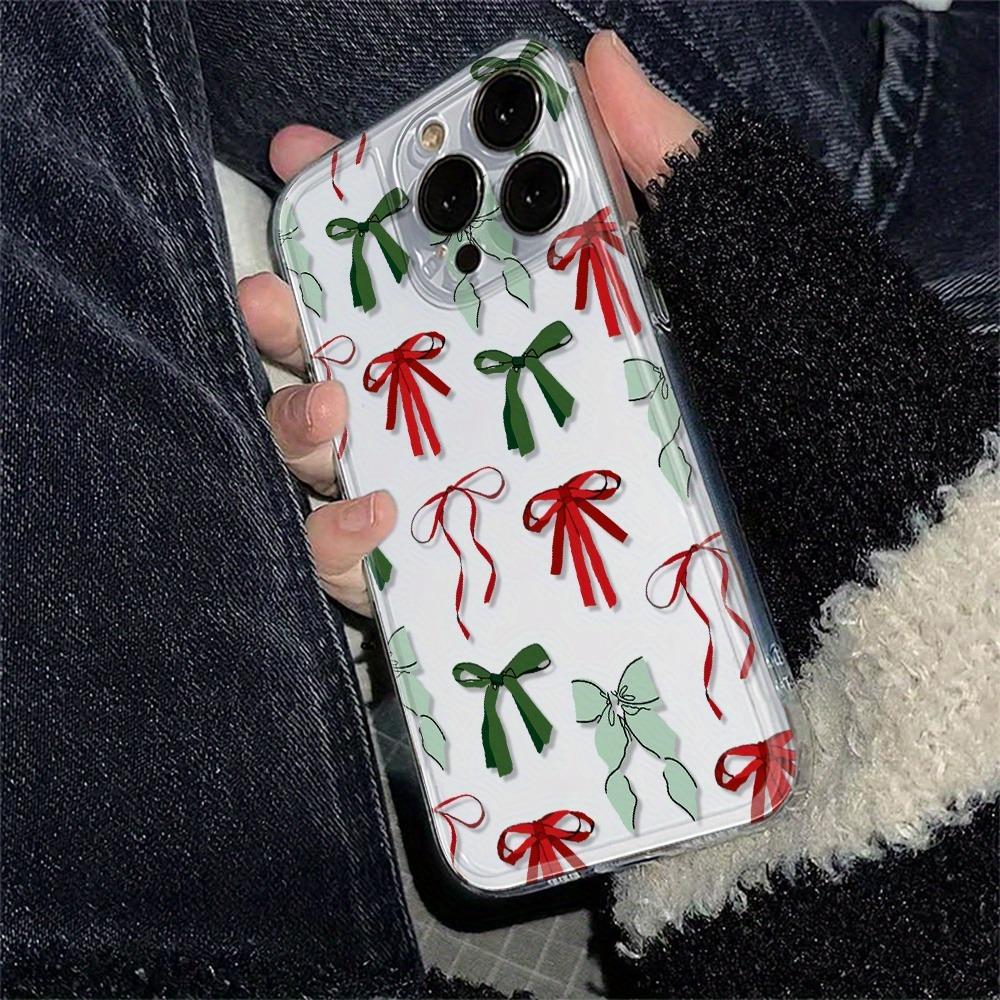 Cute bow pattern phone case, suitable for iPhone 17, 16, 15, Plus, Pro, Max series phones - ideal for giving as a gift