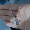 S925 Sterling Silber Halsketten für Damen Einfache Minimalistische Anhänger Halsketten Herz Kette Halskette Geburtstagsgeschenk