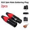 2pcs 3Pin XLR Female Male Microphone Audio Cable Plug DIY Connectors Adapters