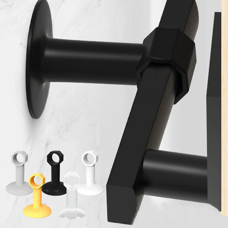 5Pcs Heavy Duty Silicone Door Stopper Bumper Pads Anti-Collision Suction No Drilling Silicone Door Handle Pad for Bedroom Living Room