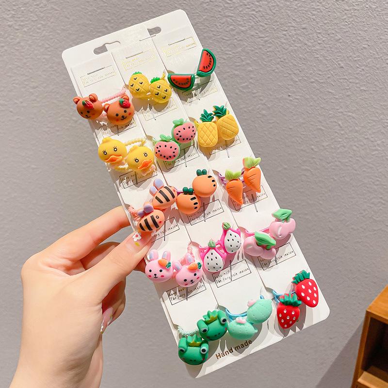 Elastice de păr colorate cu desene animate pentru copii - Drăguțe, elastice de cauciuc cu elasticitate ridicată și bentițe