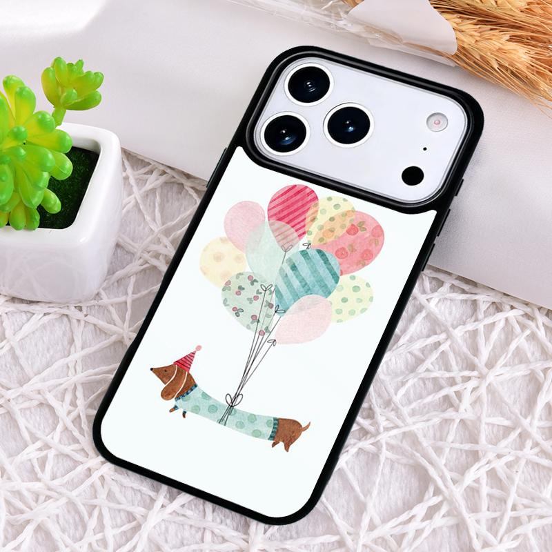 Dachshund And Flower Phone Case for iPhone 17 Air 16 15 11 12 14 13 Pro Max Shockproof Cover