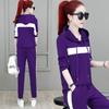 Early Autumn Casual Sports Suit for Women, Korean Style Loose Hooded Sweatshirt, Large Size Sportswear Two-piece Set