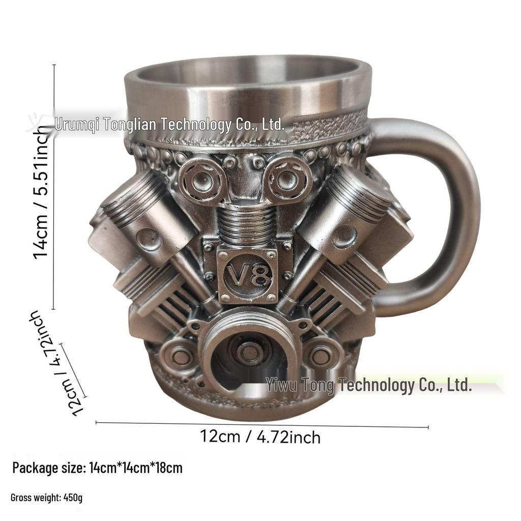 Grenzüberschreitender Motorbecher: V8/V6 Harz 3D-Design