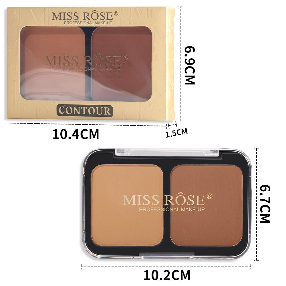 MISS ROSE Polvere per contouring in polvere per trucco viso per ragazza squisita 2 in 1